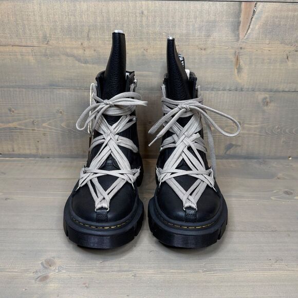 NIB Dr. Martens x Rick Owens 1460 DMXL Megalace RO Black Leather Boots US 10.5 - Picture 3 of 12